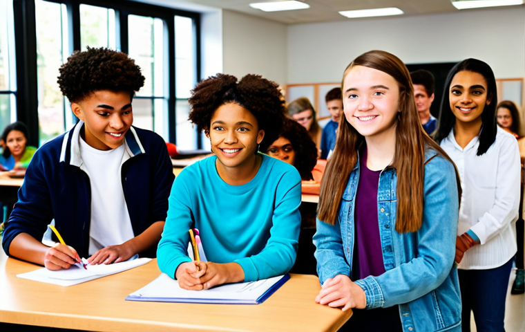 **
"A diverse group of fully clothed teenagers participating in a workshop, learning life skills in a bright community center, appropriate attire, safe for work, diverse ethnic backgrounds, perfect anatomy, natural proportions, educational setting, family-friendly, professional atmosphere, vibrant colors, well-lit"
**